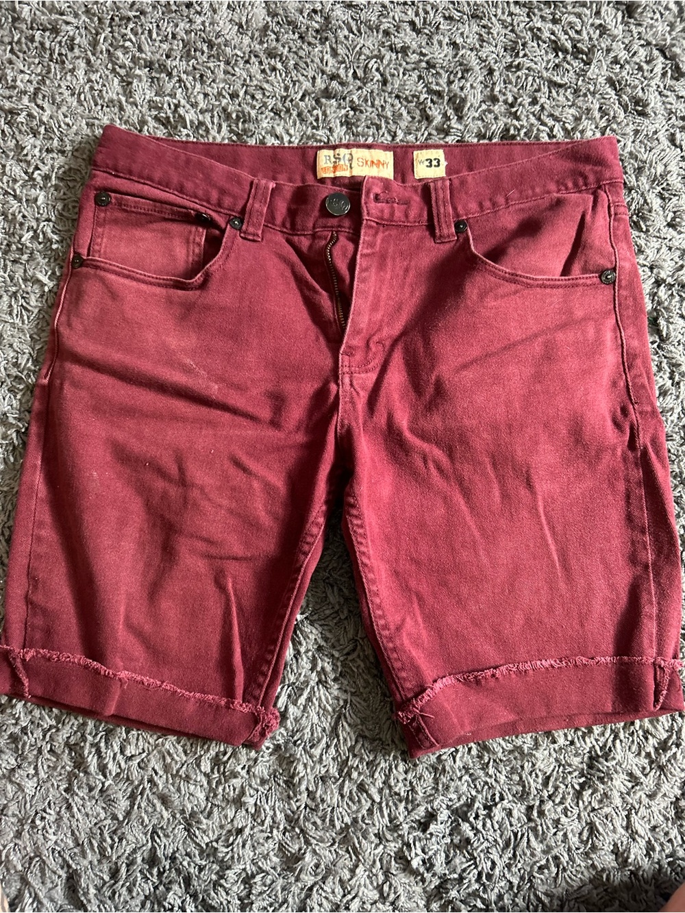 RSQ Wine-Red Denim Pocket Jeans